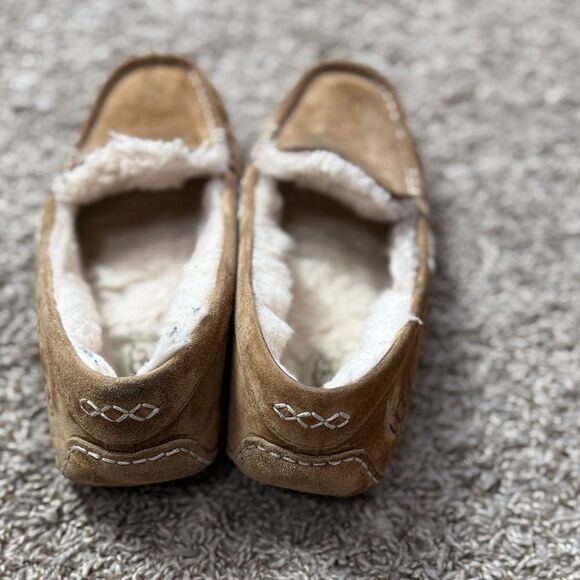 Ugg Taupe Suede Tan Slippers - Picture 2 of 5